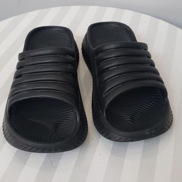 Kuailu Shoe Womens sz 8 Eva Black Recovery Slide Sandal Slip-On - Picture 1 of 7